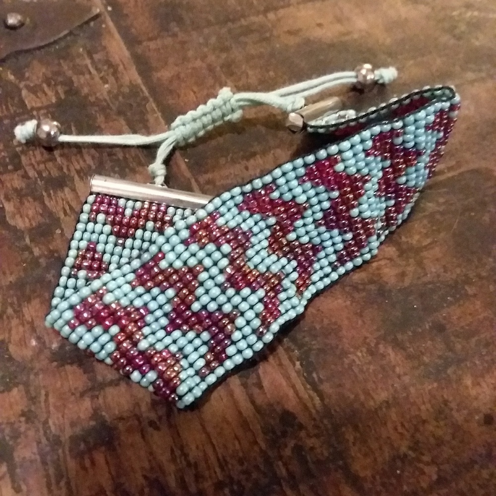 Woven Bead Bracelet with adjustable clasp